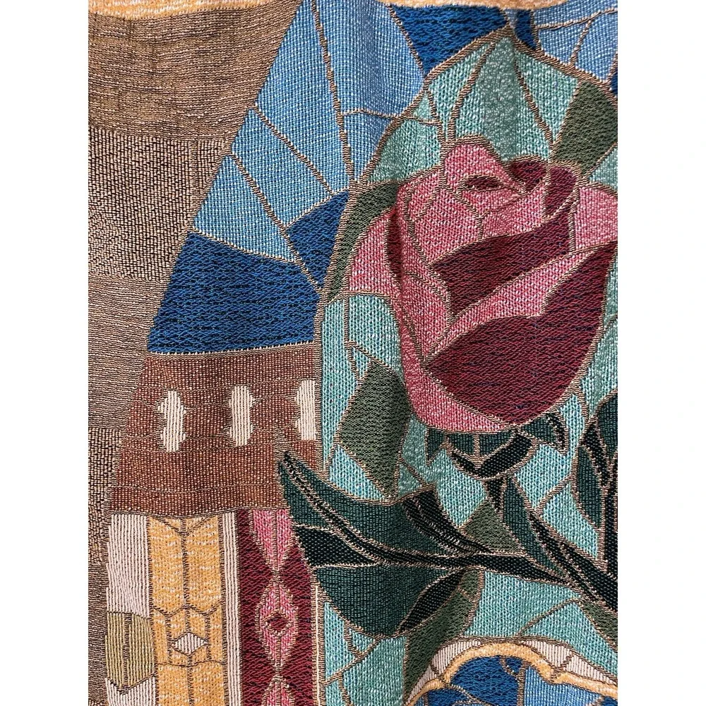DISNEY PARKS BEAUTY AND THE BEAST TAPESTRY THROW BLANKET 52